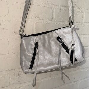 JOES purse Gray Leather Shoulder Bag crossbody NEW adjustable strap